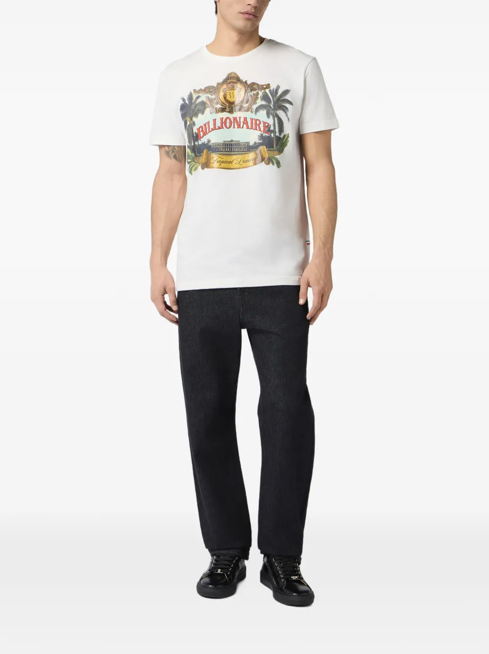 Billionaire T-shirt met ronde hals Wit