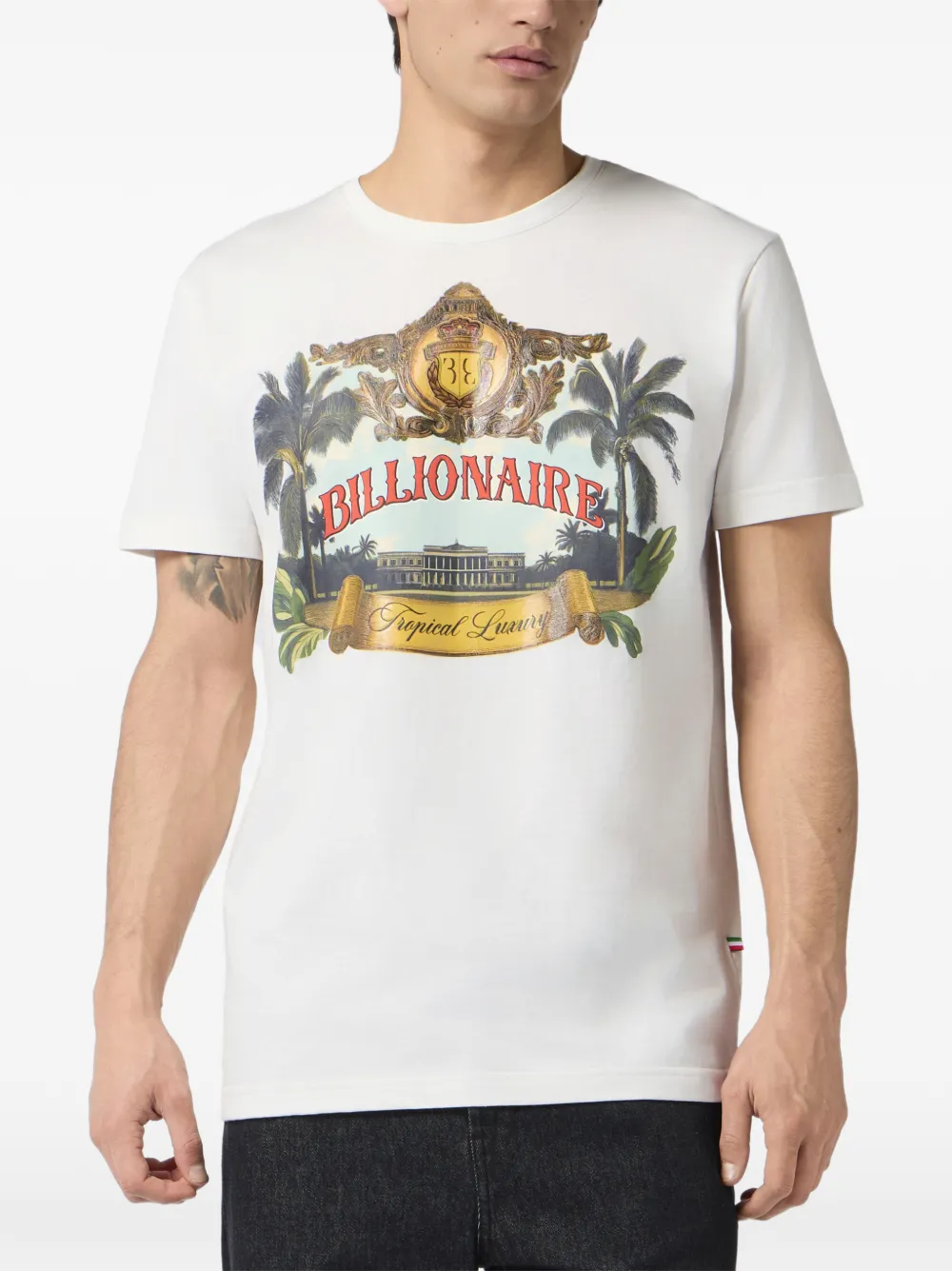 Billionaire T-shirt met ronde hals Wit