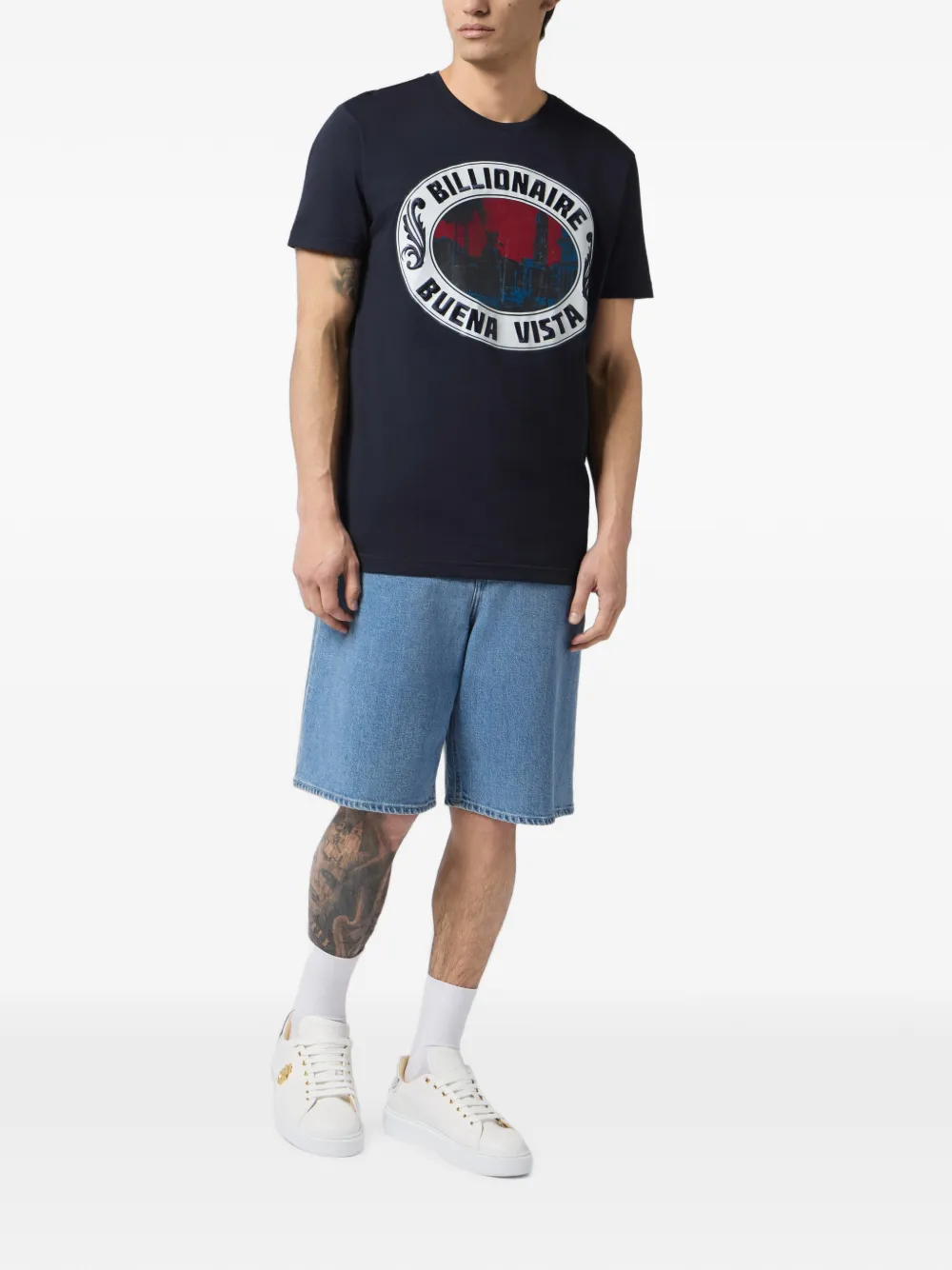 Billionaire T-shirt met ronde hals Blauw