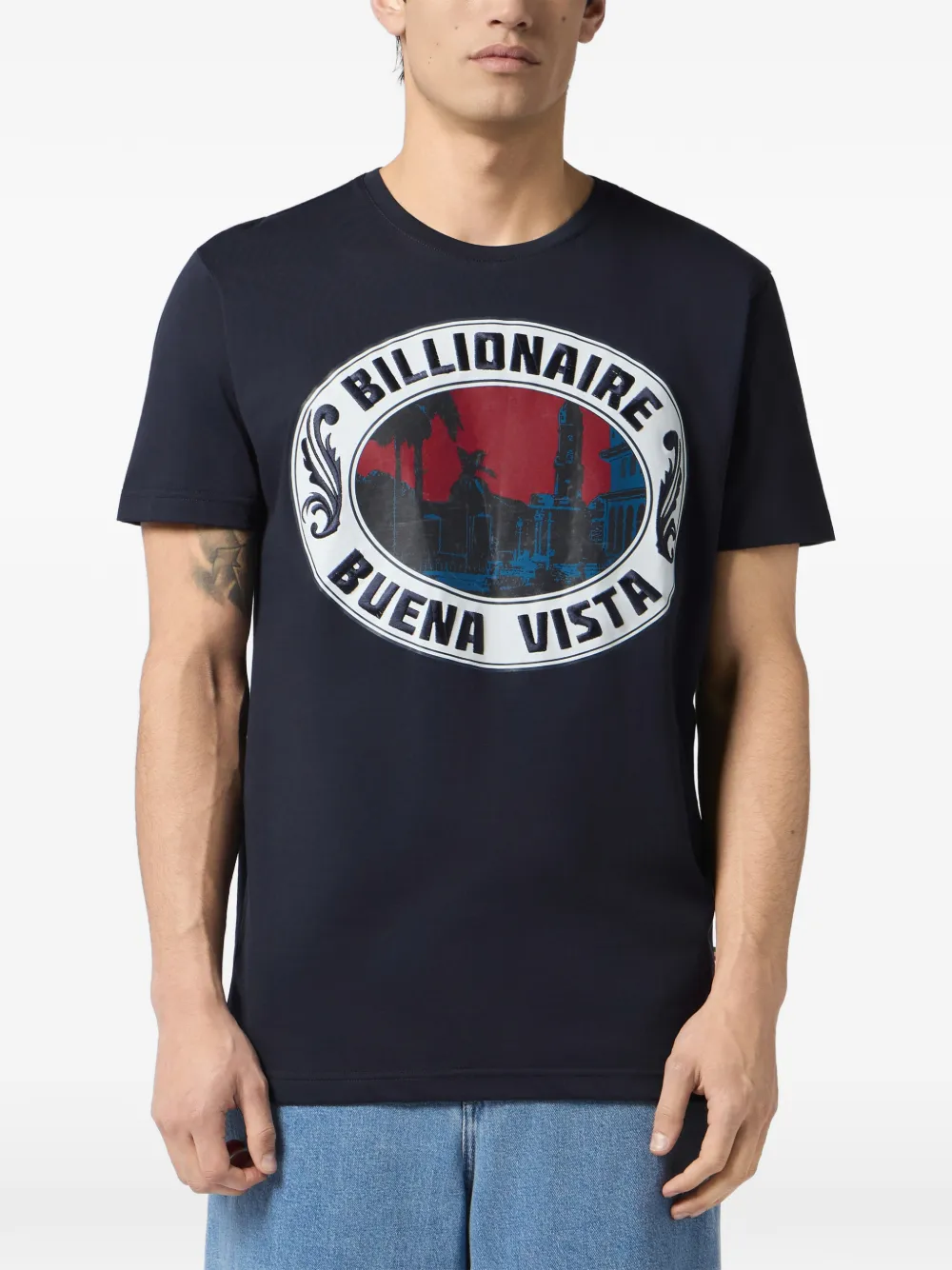 Billionaire T-shirt met ronde hals Blauw