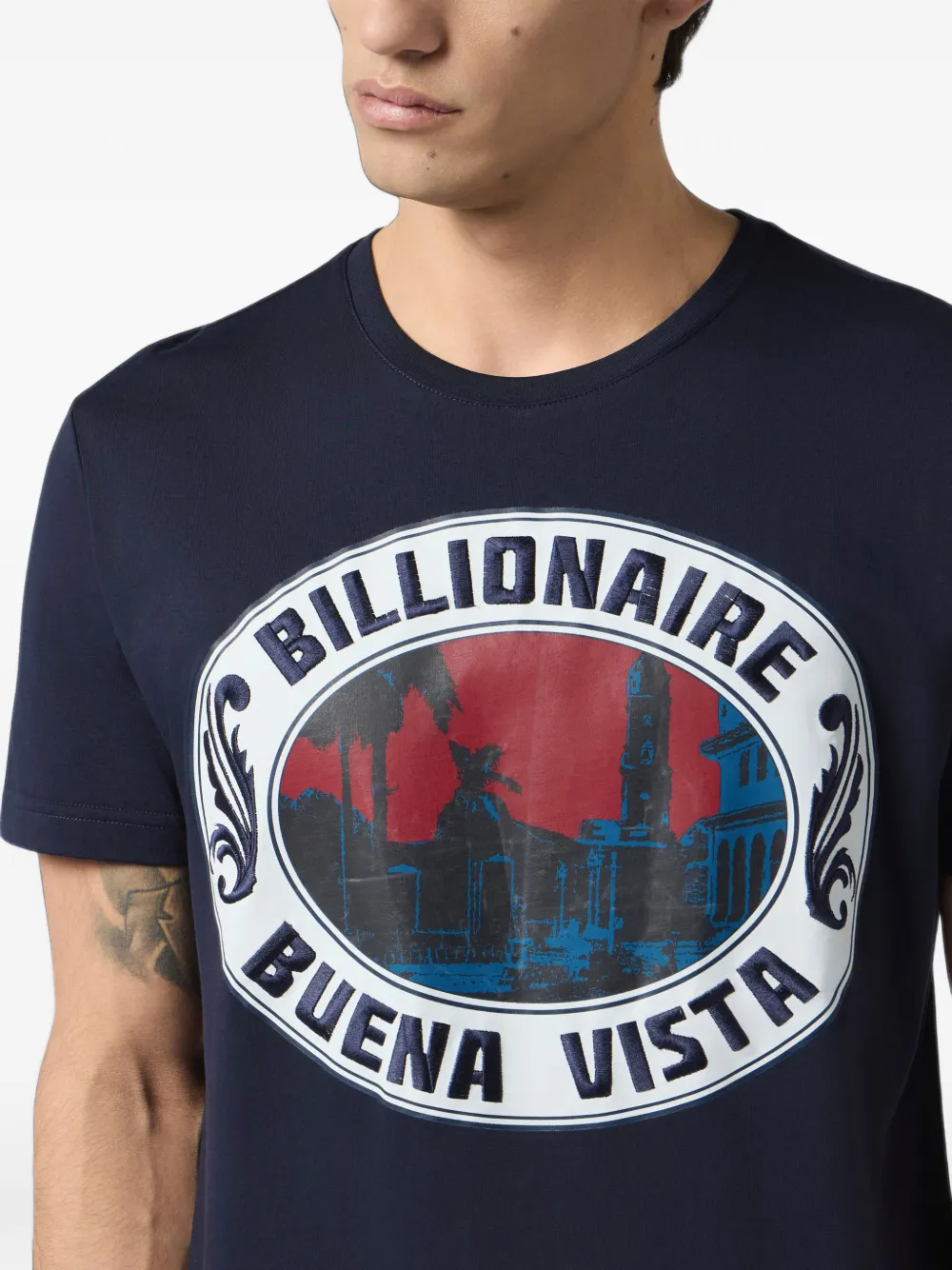 Billionaire T-shirt met ronde hals Blauw