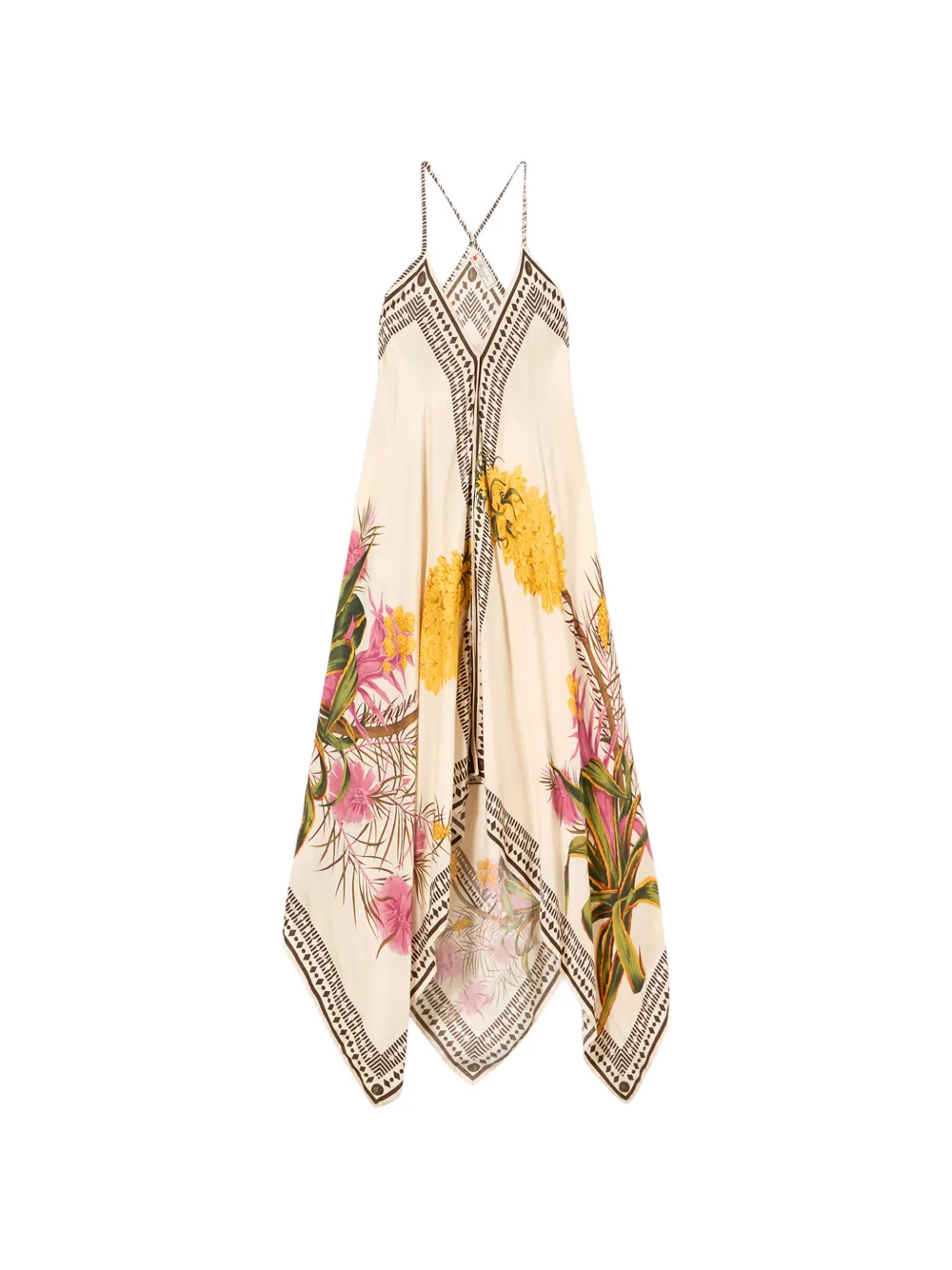 Blumarine floral print V-neck dress - Nude