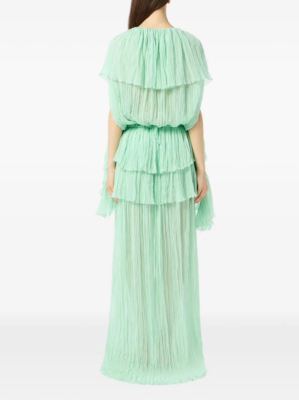 Blumarine Geplooide jurk met ruches Groen