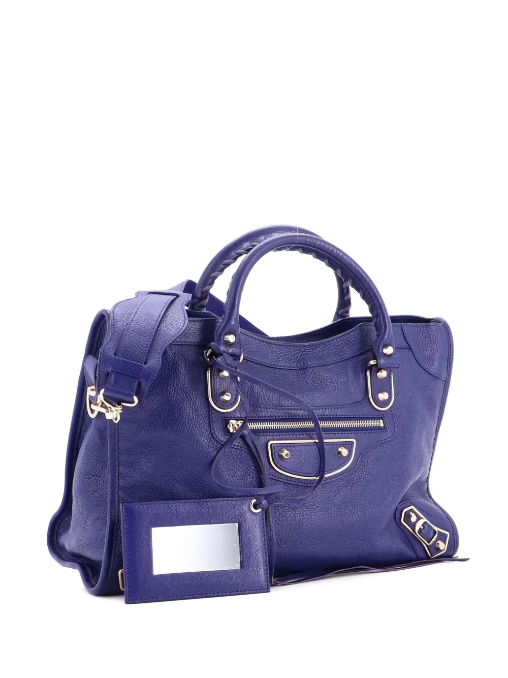 Balenciaga Pre-Owned City Classic Metallic Edge Bag Leather Medium satchel - Blu