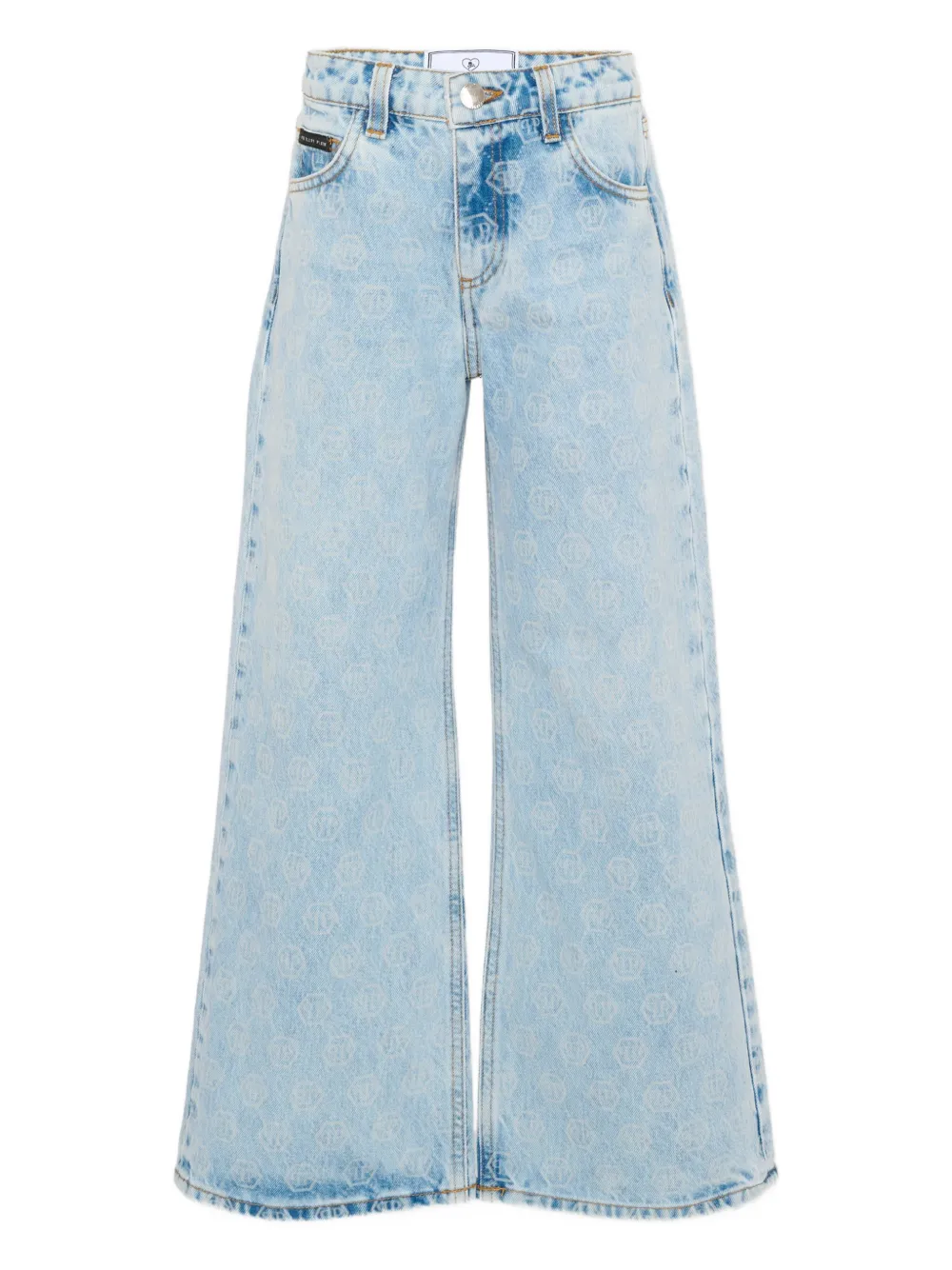 Philipp Plein Junior logo-print jeans - Blu