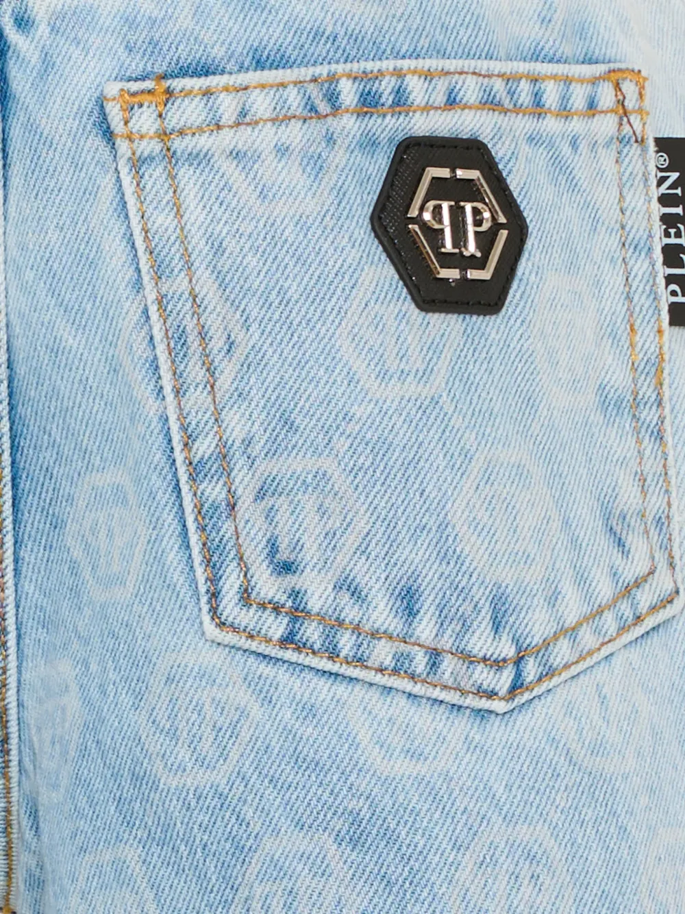 Philipp Plein Junior Jeans met logoprint Blauw