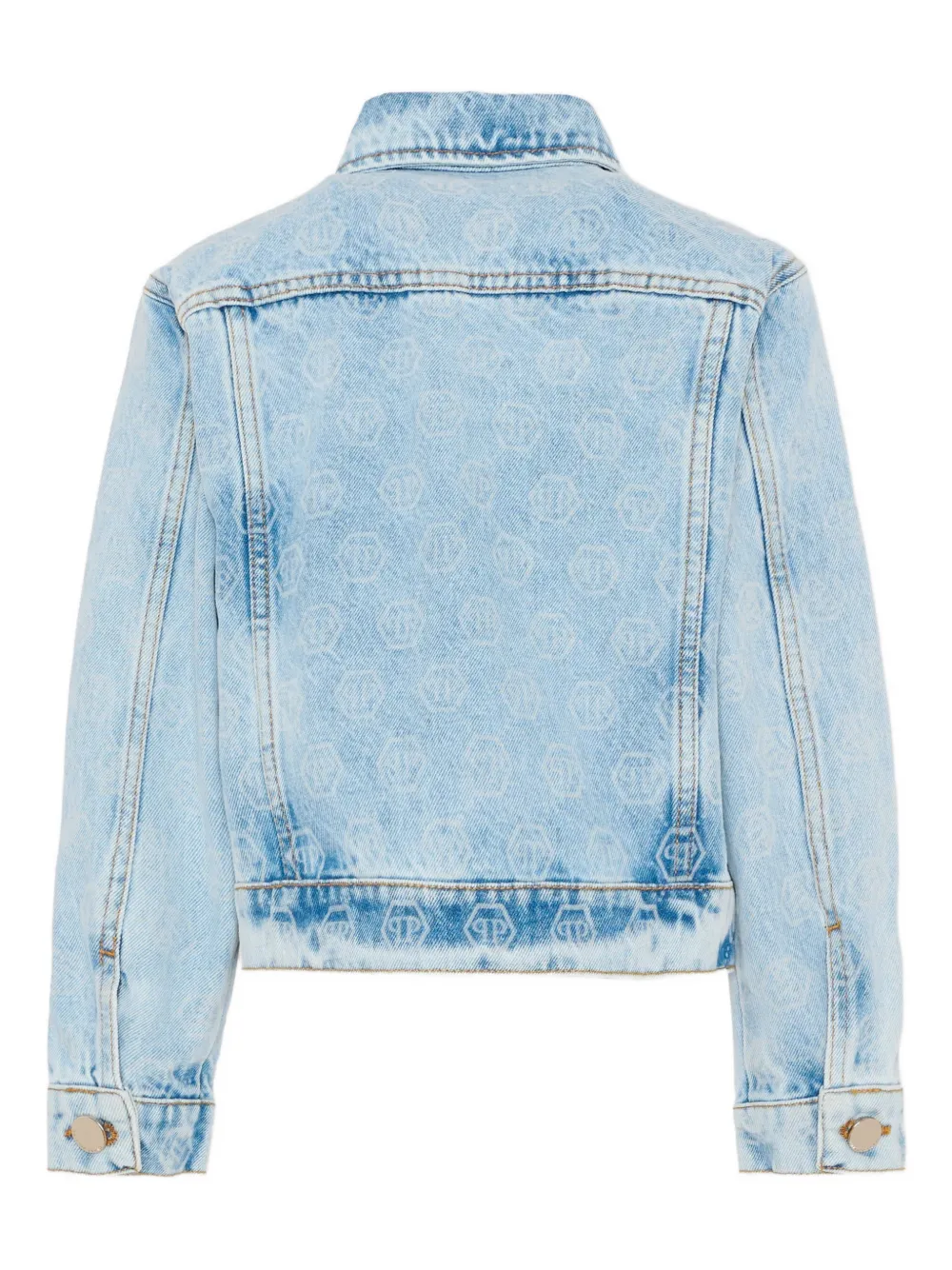  Philipp Plein Junior Buttoned Denim Jacket - Blue 