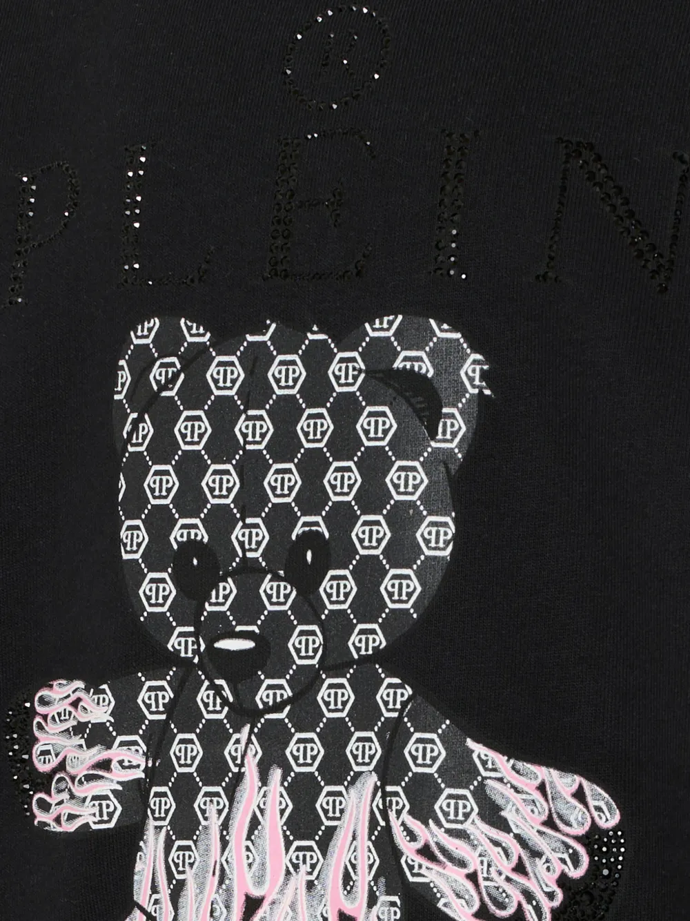  Philipp Plein Junior Teddy-print Crew-neck Sweatshirt - Black 