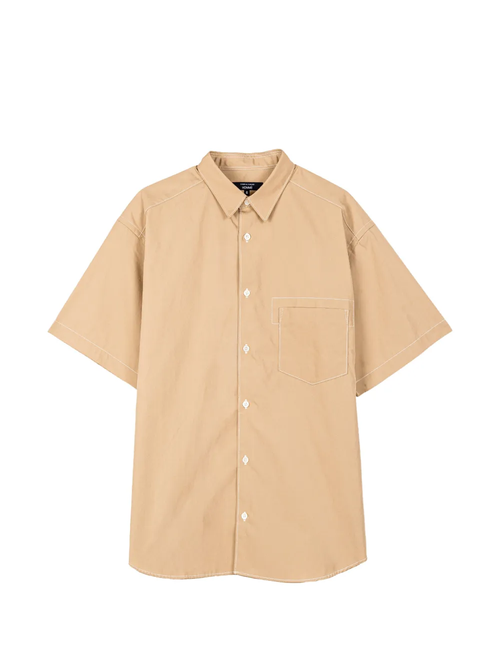 Comme des Garçons Homme Camicia a maniche corte con cuciture a contrasto - Toni neutri