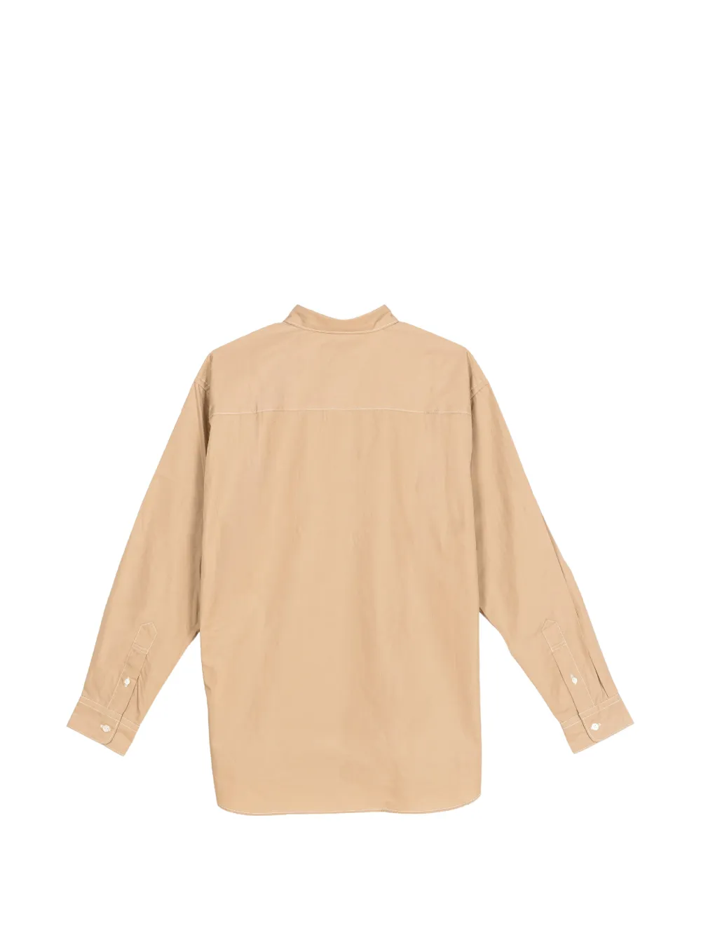 Comme des Garçons Homme Overhemd met contrasterend stiksel en borstzak Beige