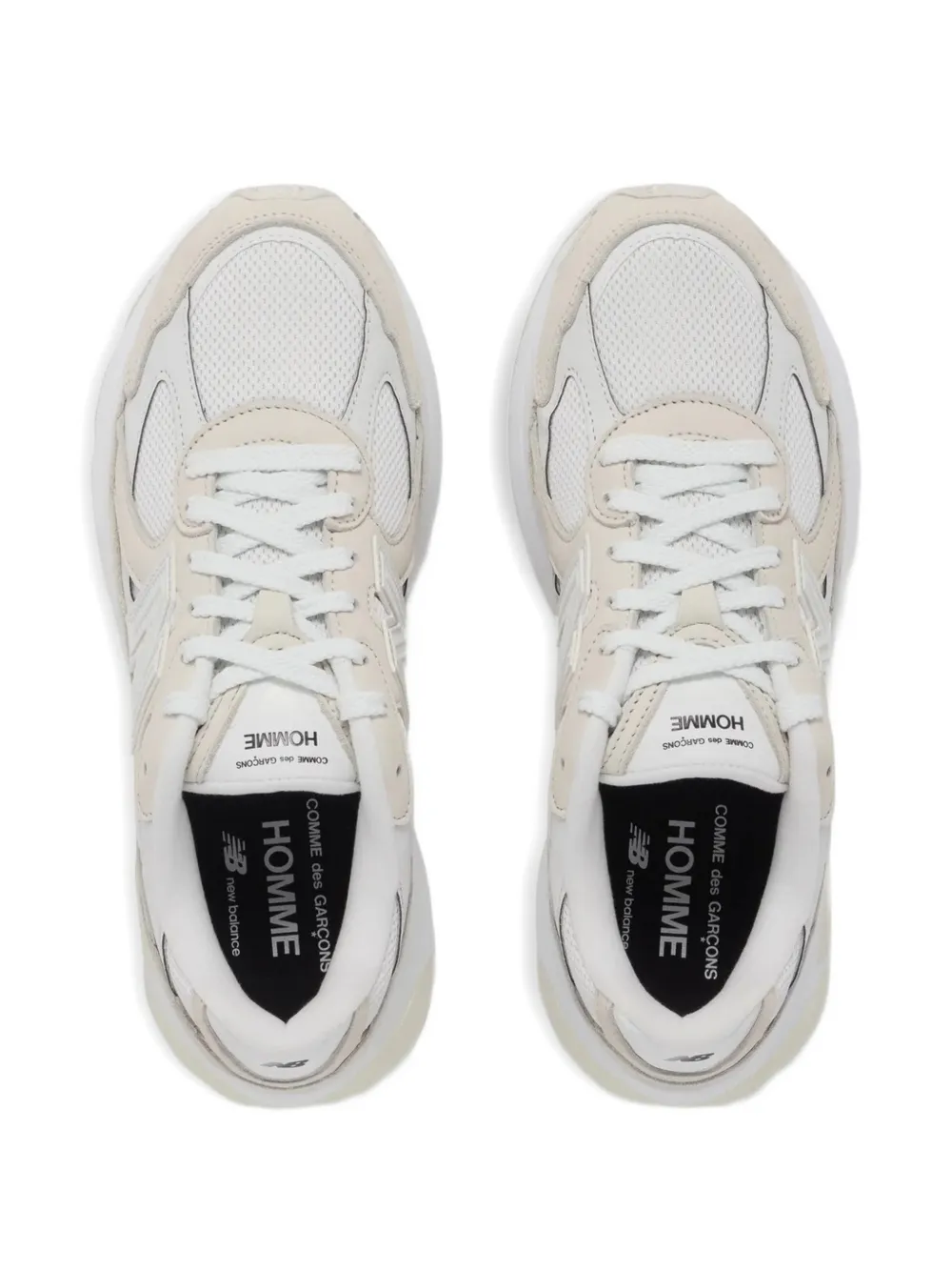 Comme des Garçons Homme panelled mesh-detail sneakers Beige
