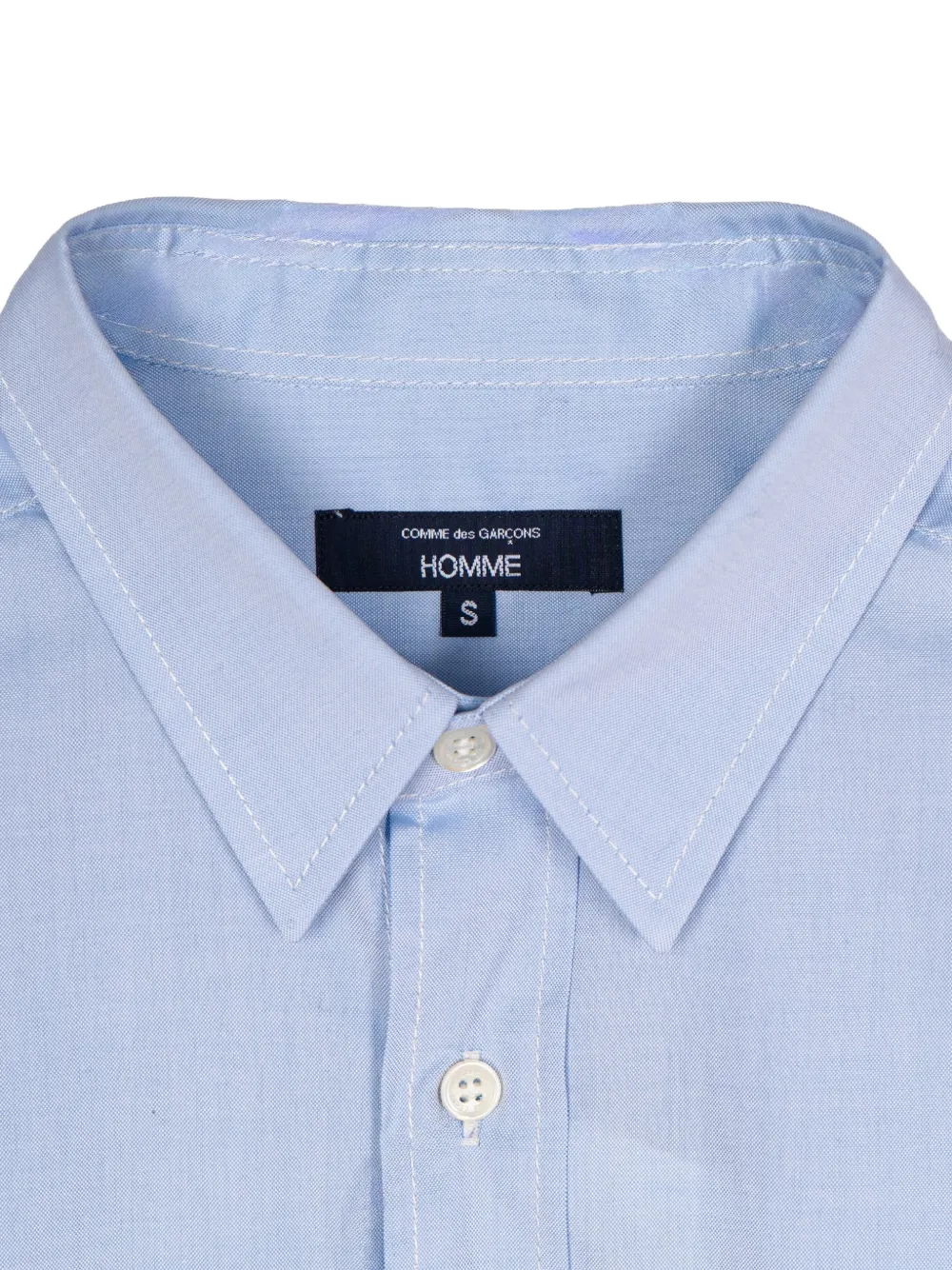 Comme des Garçons Homme Overhemd met contrasterende mouwen en vlakken Blauw
