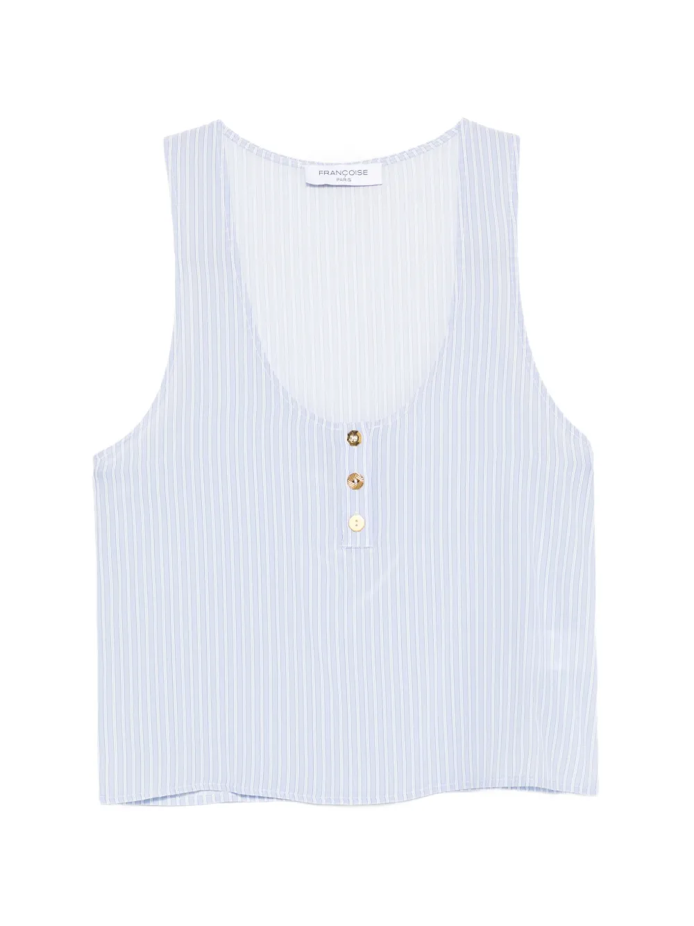 Françoise striped button top - Bianco