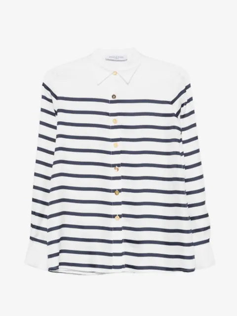 Françoise striped buttoned top