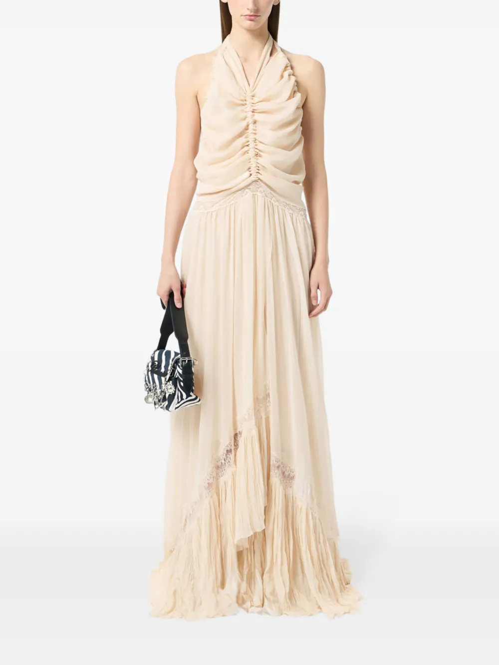 Blumarine Georgette maxi dress - Beige