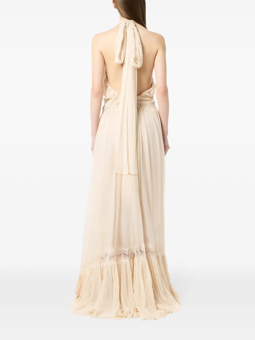Blumarine Georgette midi-jurk Beige