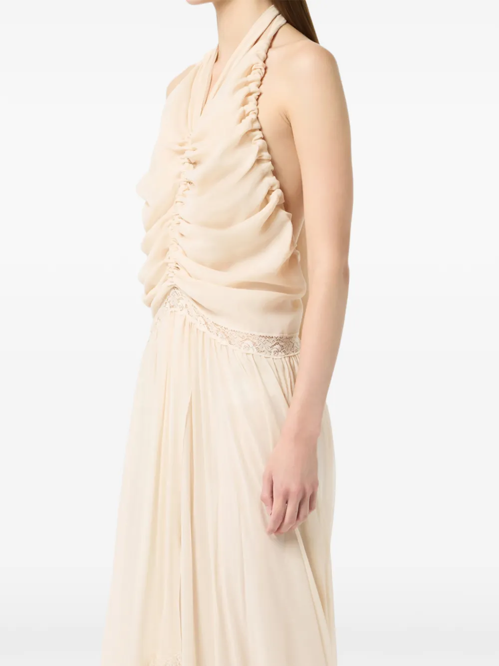 Blumarine Georgette midi-jurk Beige