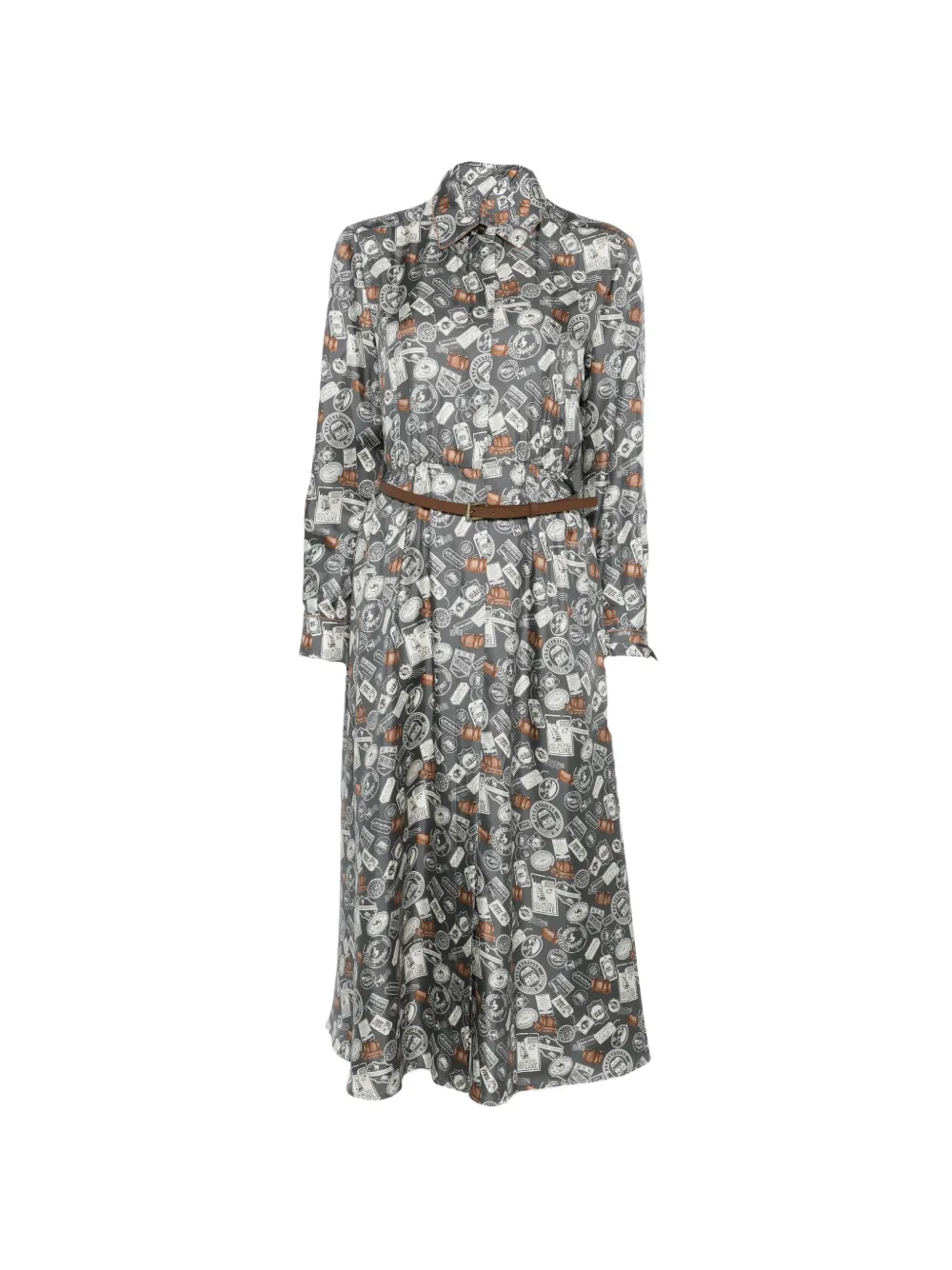 Max Mara printed collared dress - Grau