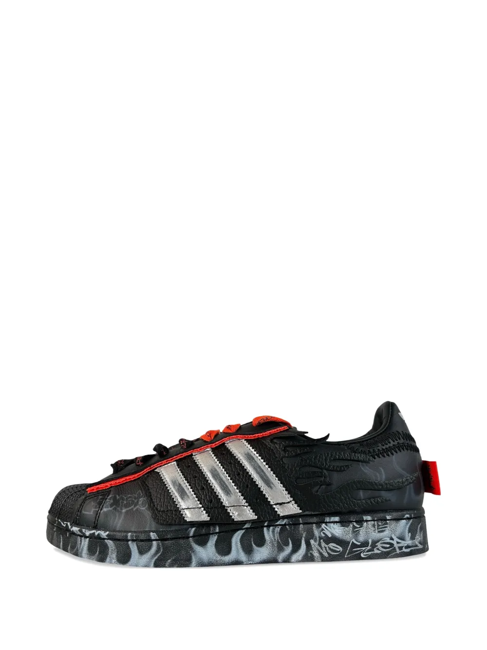 adidas Hellstar flame-print stripes superstar sneakers - Nero