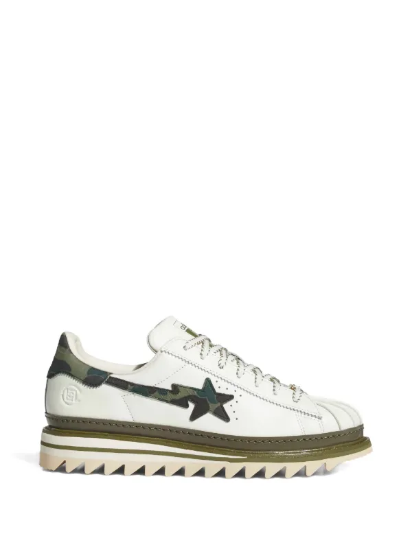 Adidas Clot x Bape Camouflage Star low-tops Sneakers | White | FARFETCH KW