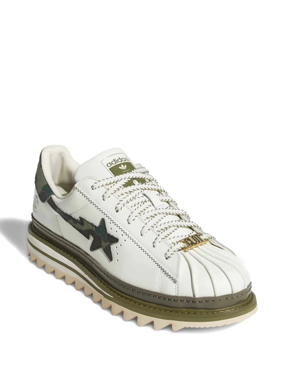 adidas Clot x Bape camouflage star low-tops sneakers Wit