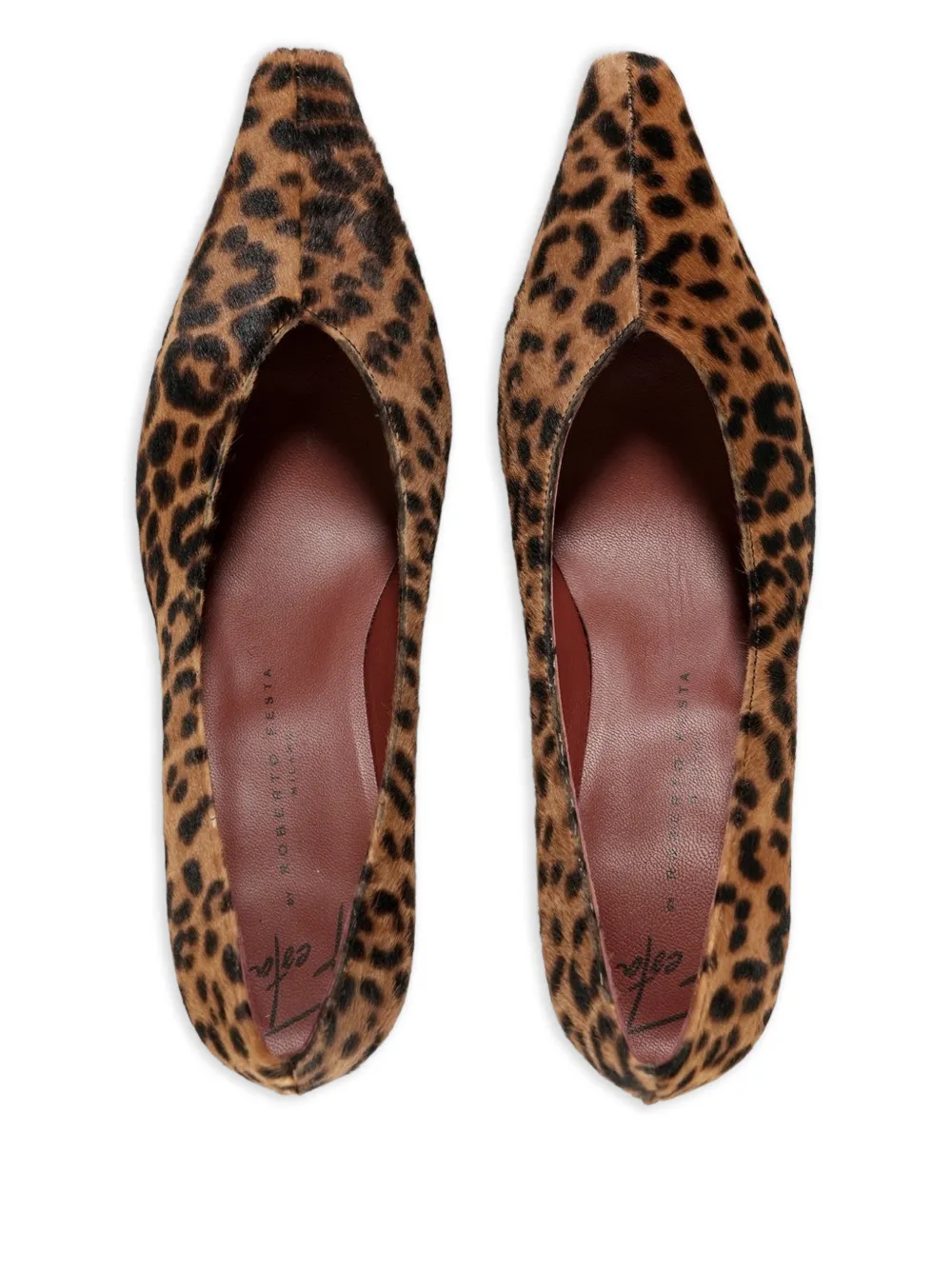 Roberto Festa Falira pumps met luipaardprint Bruin