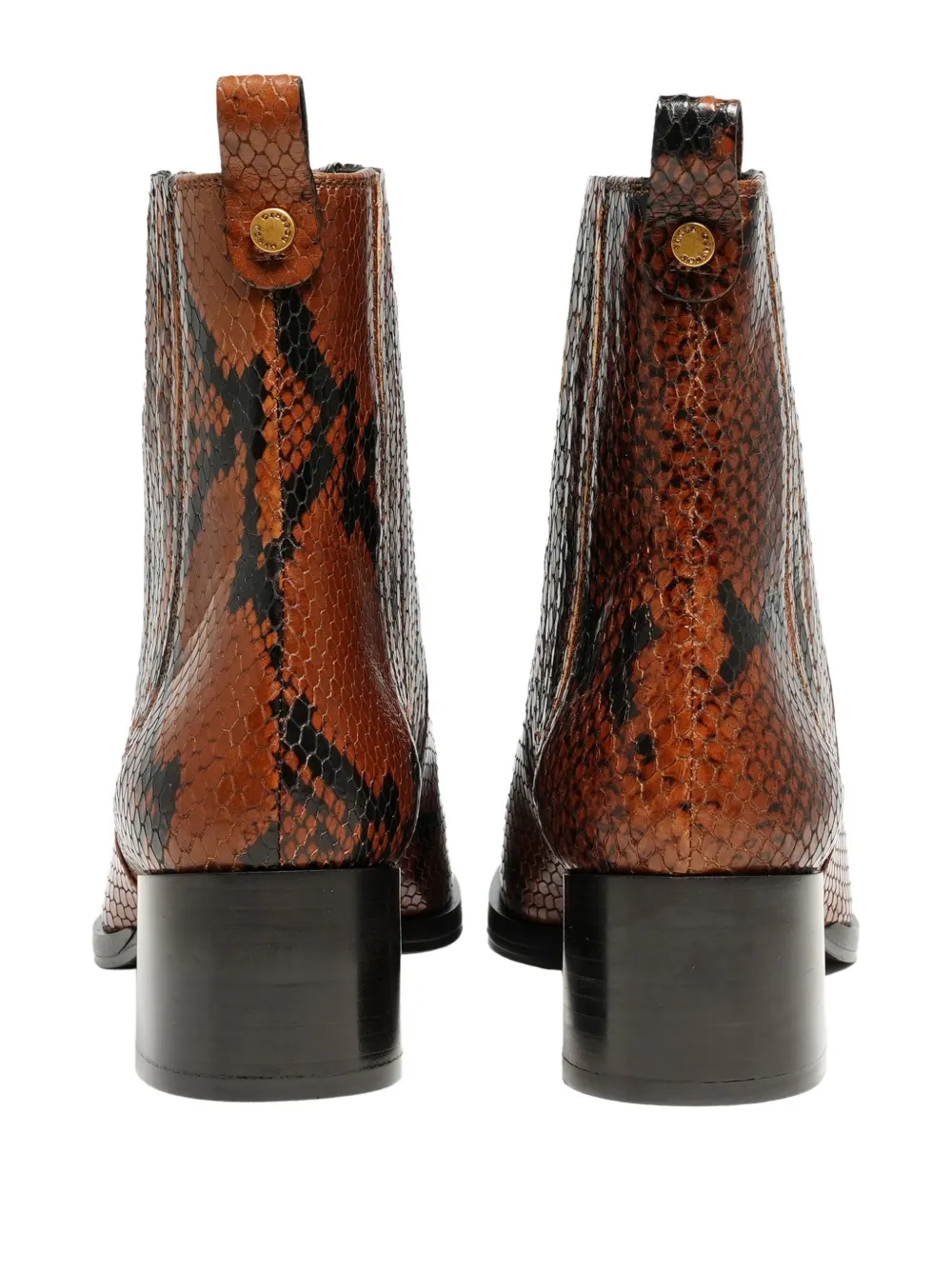 Roberto Festa Leda python-print heeled boots Bruin
