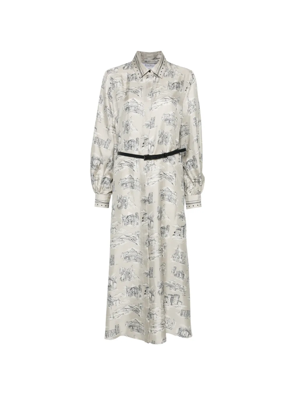 Max Mara patterned shirt dress - Grigio
