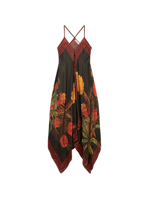 Blumarine twill floral print dress