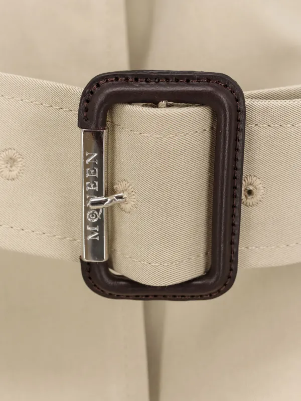 Alexander McQueen ベルテッド コート | ニュートラル | FARFETCH JP