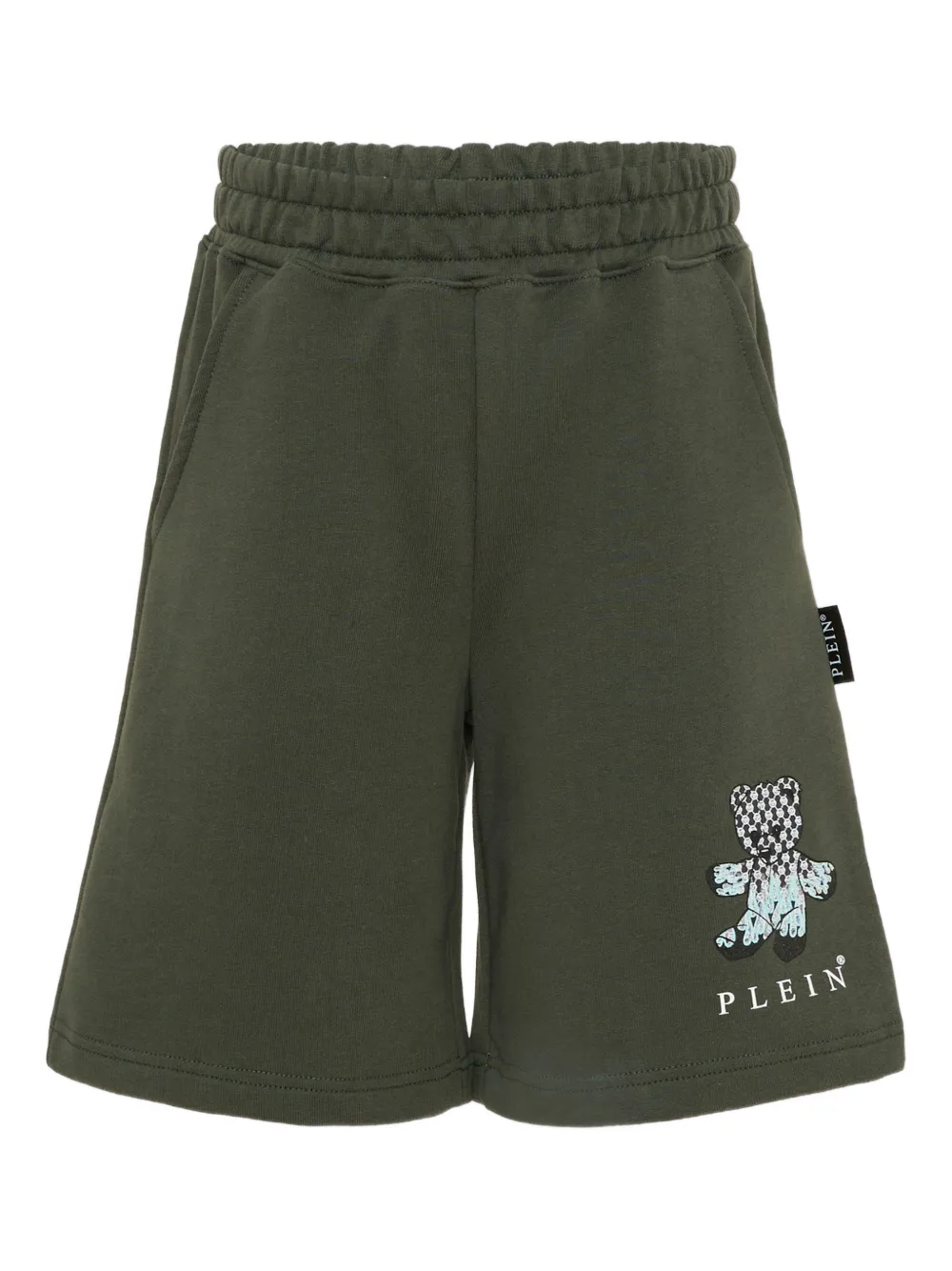 Philipp Plein Junior graphic cotton shorts - Green