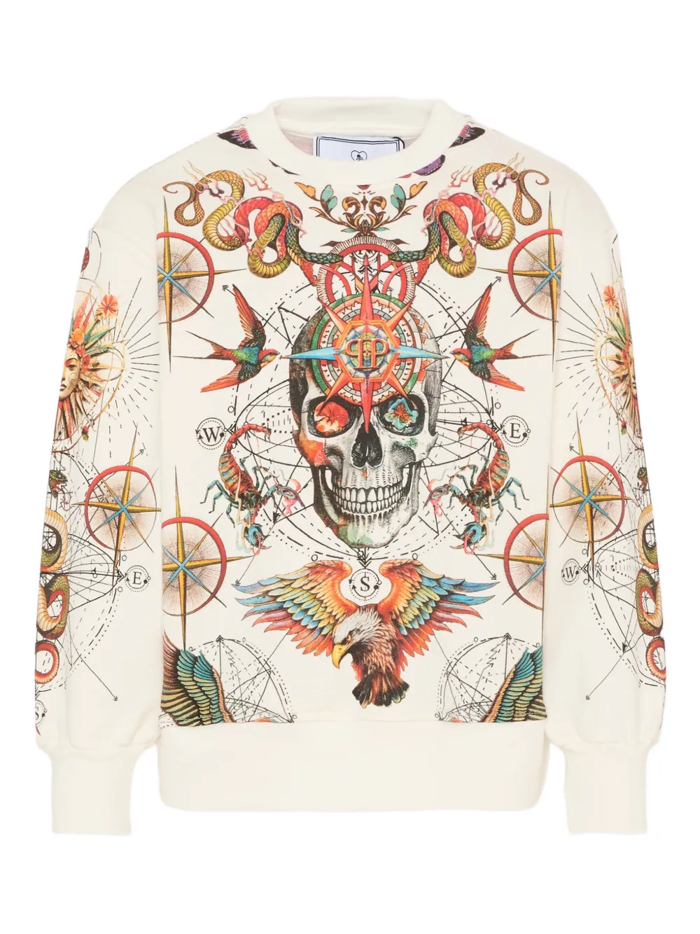 Philipp Plein Junior skull-print sweatshirt - Toni neutri