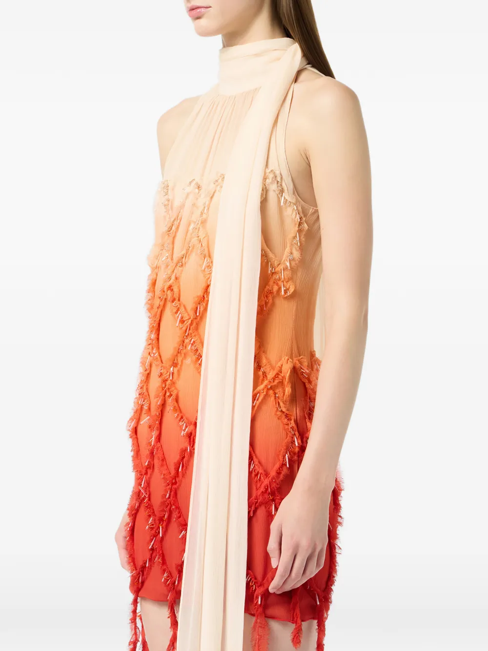 Blumarine Jurk verfraaid met rhombus Beige