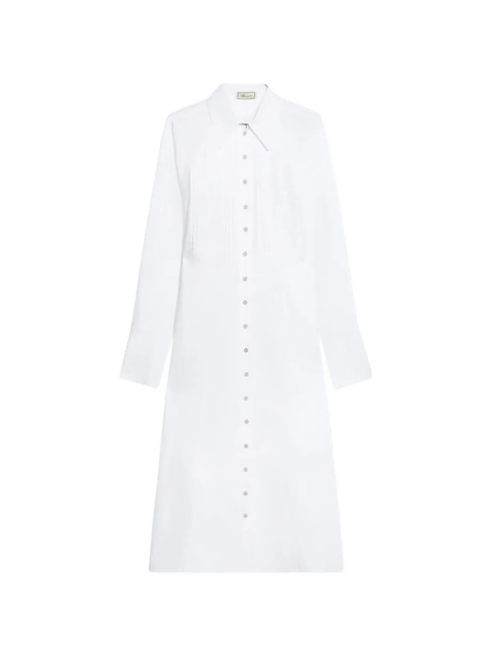 Blumarine pleated cotton poplin shirt dress - Bianco