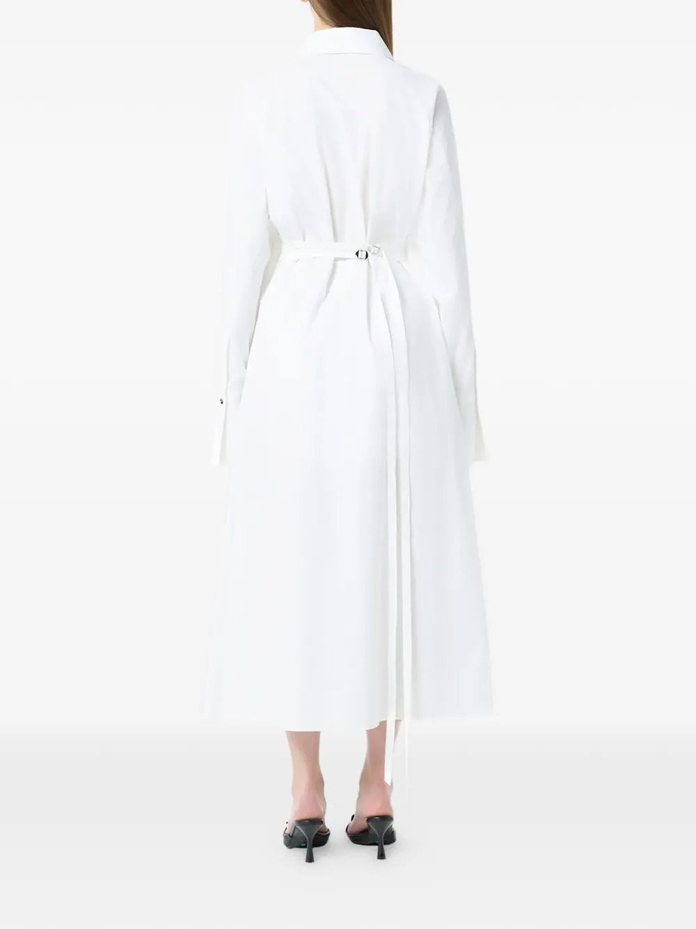 Blumarine Katoenen popeline geplooide blousejurk Wit