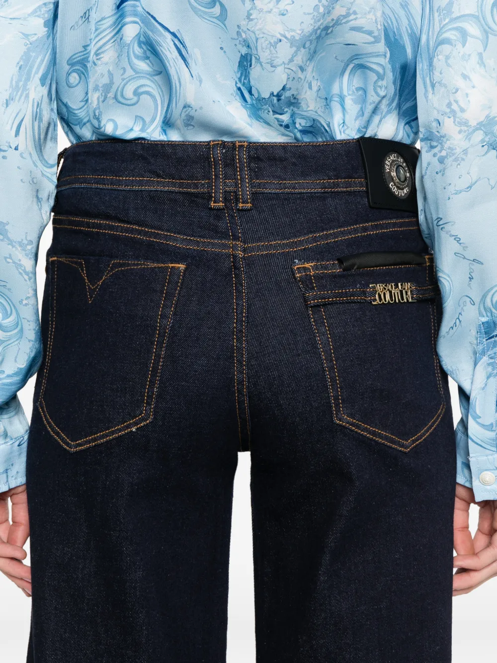 Versace Jeans Couture Jeans met knopen Blauw