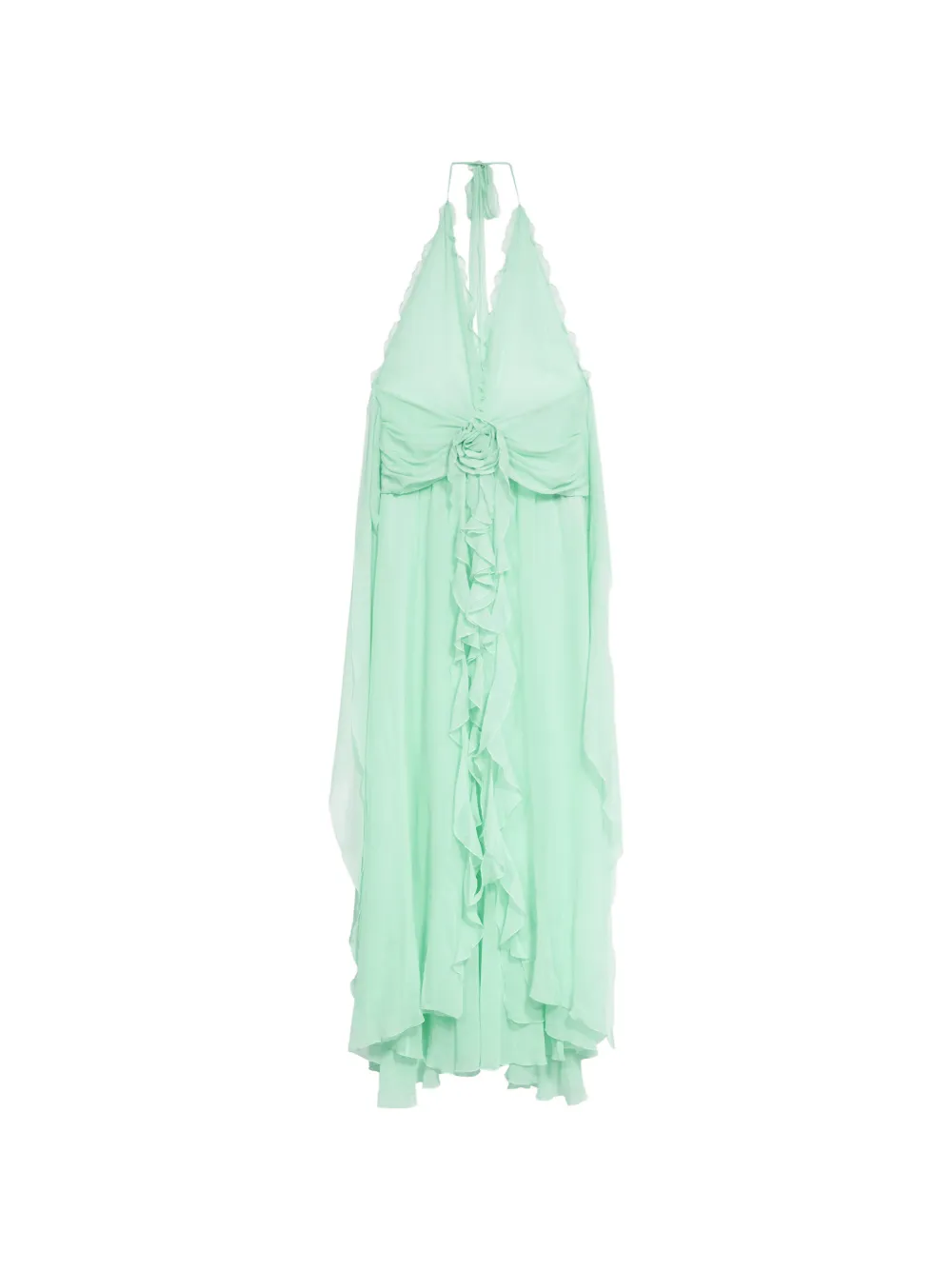 Blumarine ruffled georgette dress - Grün