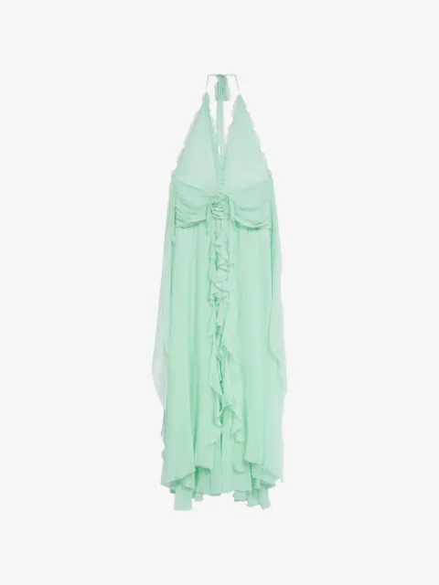 Blumarine vestido largo de georgette con volantes