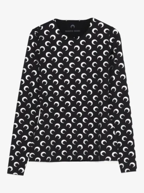 Marine Serre top con lunas estampadas