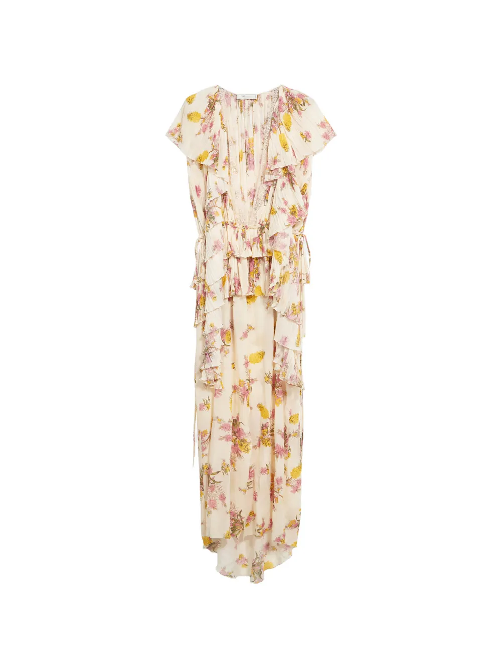 Blumarine floral pleated ruffled dress - Toni neutri