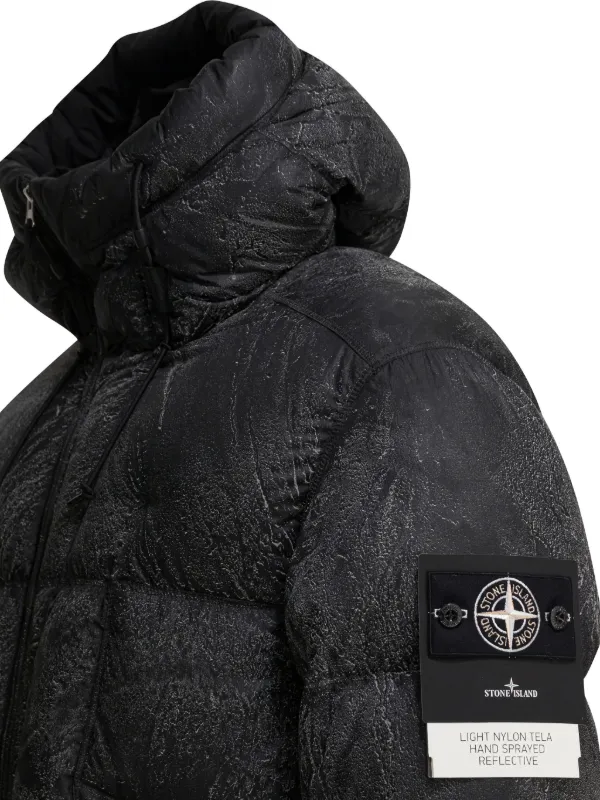 Stone Island フーデッド パデッドジャケット | ブラック | FARFETCH JP
