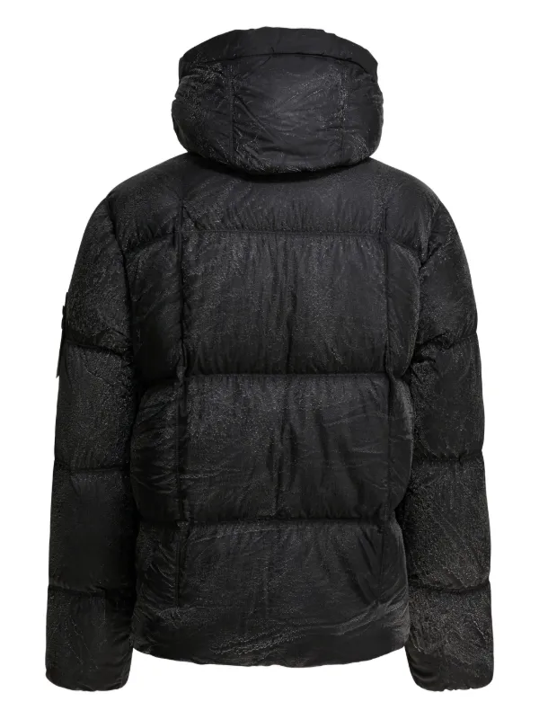 Stone Island フーデッド パデッドジャケット | ブラック | FARFETCH JP