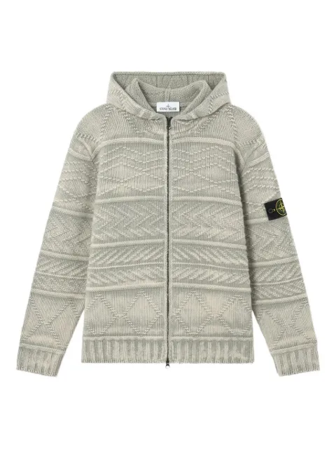 Stone Island patterned zip-up hoodie