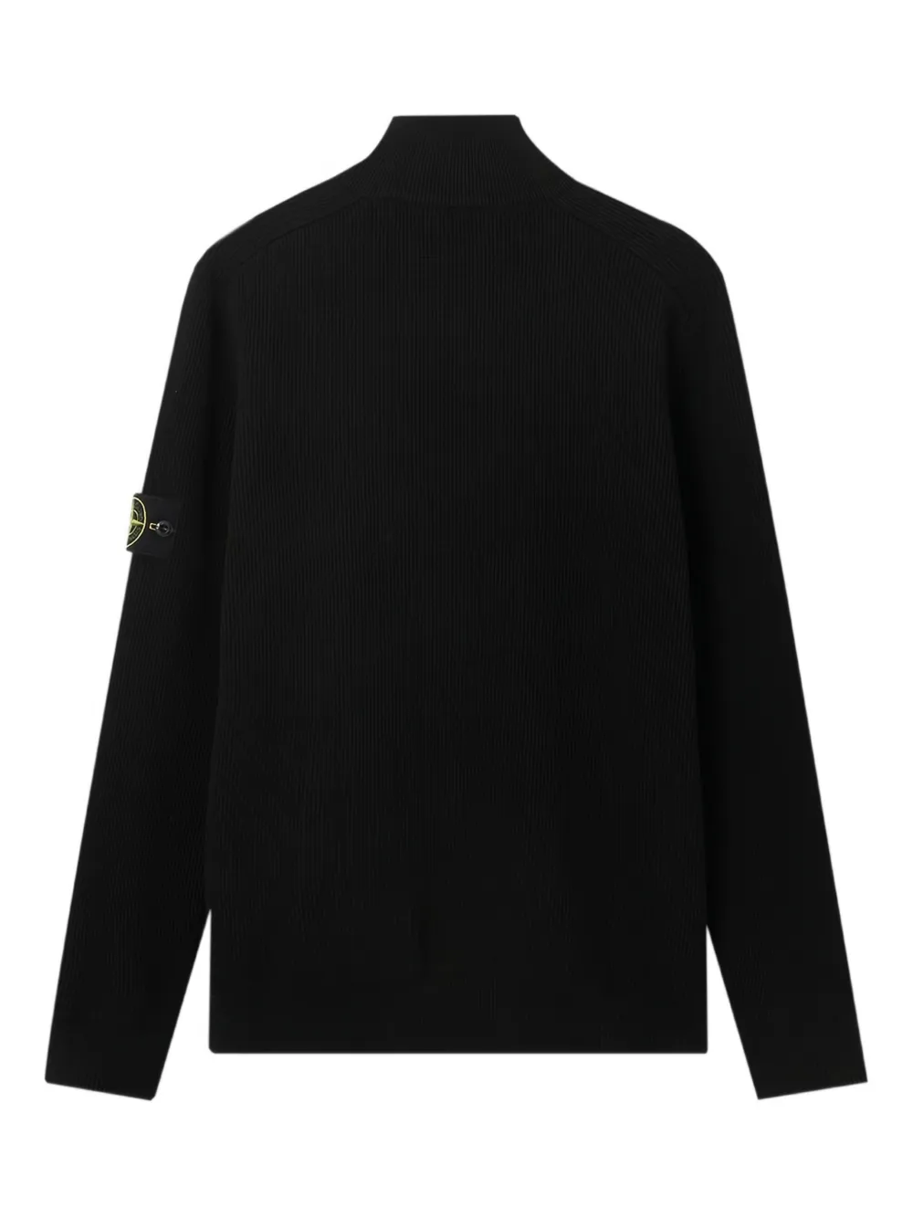 Stone Island Compass-motif ribbed sweater - Zwart