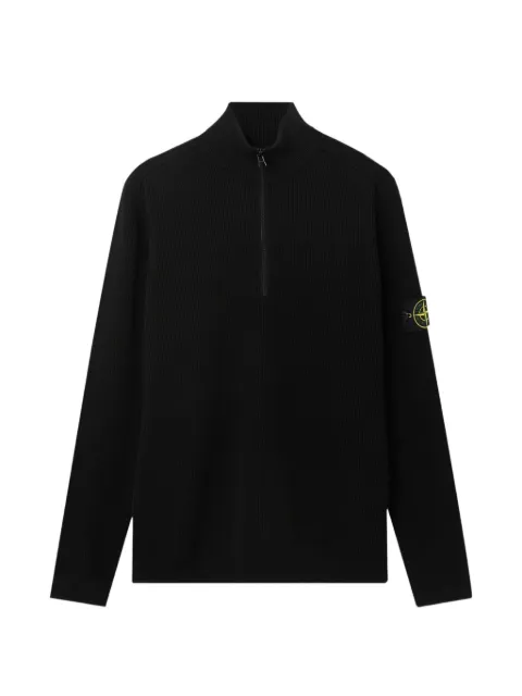 Stone Island Compass-motif ribbed sweater