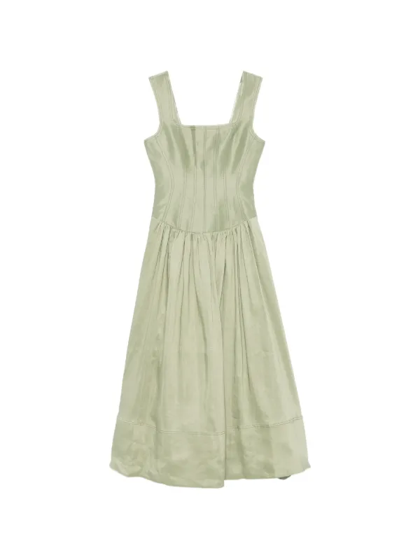 aje green maxi dress Aje - Flared long dress with cut-out detail main image 1