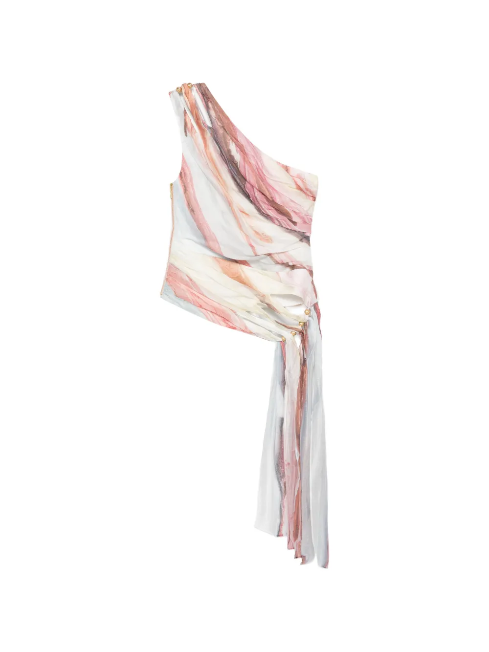 Aje Capture one-shoulder draped top - Bianco