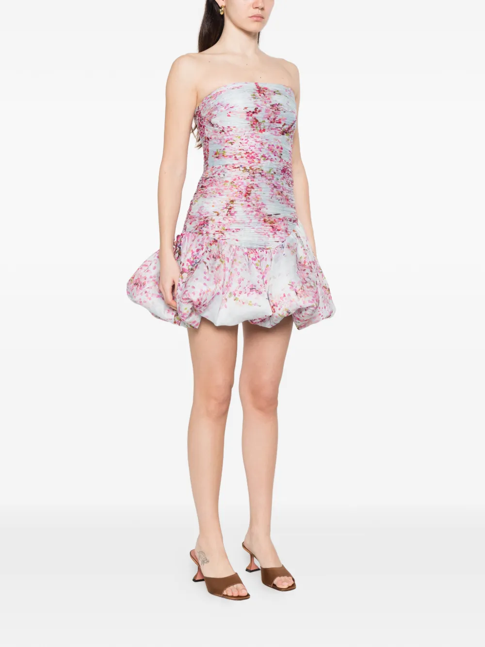  Aje Ambrose Ruffled Floral Mini Dress - Blue 