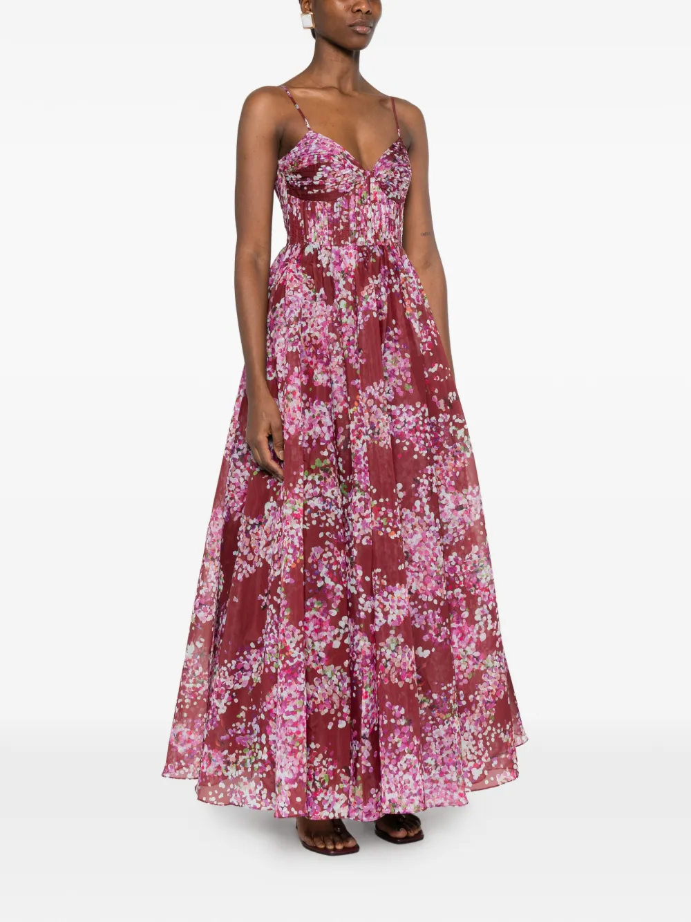  Aje Fortuna Floral-print Maxi Dress - Red 