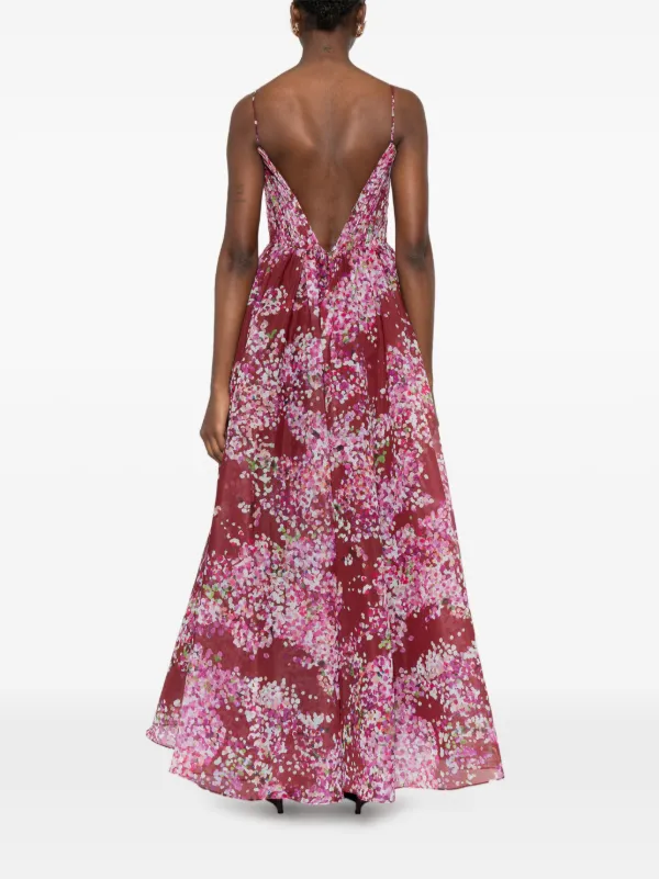 aje red and pink dress Marigold Midi Dress | Rose Ink Red